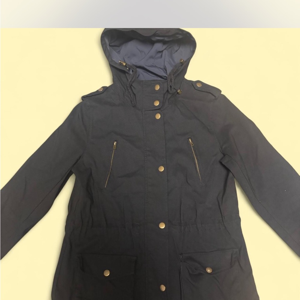 Elegant Black Utility Jacket with Hood